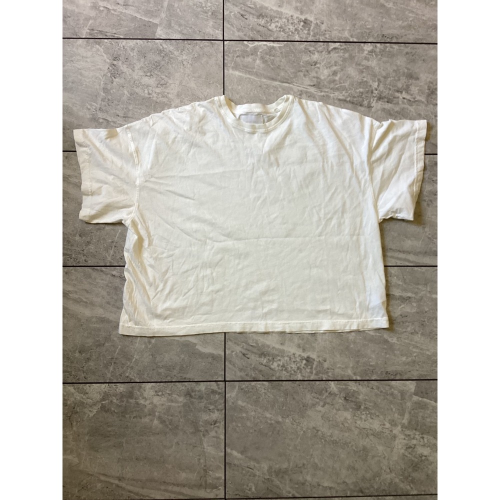 Citizens of Humanity White Organic Cotton Boxy T-Shirt 9437-3050 Small